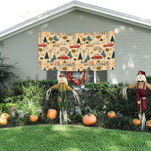 MINDBBDFJ Car And Bicycle Print Banners And Signs For Outdoor/Indoor,Personalized Banner Customizable Parties Halloween Banner (180x90cm)3