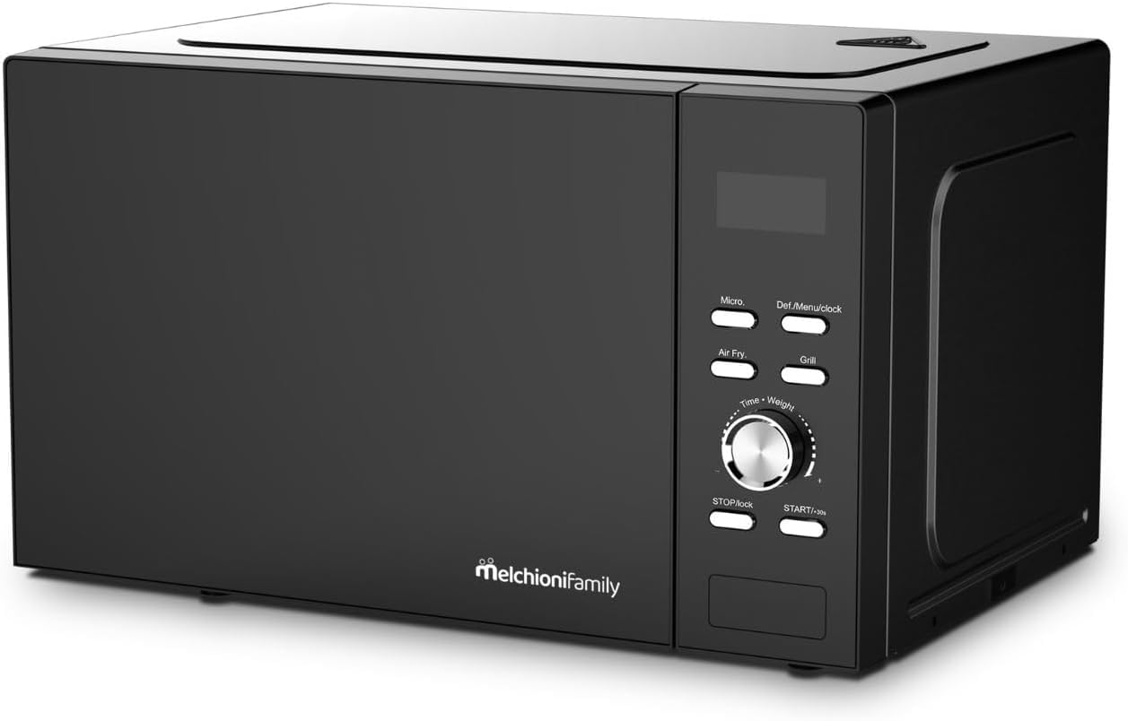 Melchioni Family | GOLIA Freidora de Aire & Microondas 2 en 1 con Grill, 23L, Pantalla Táctil, Temporizador, Luz Interna, Programas Preestablecidos, Cocción Rápida y Saludable