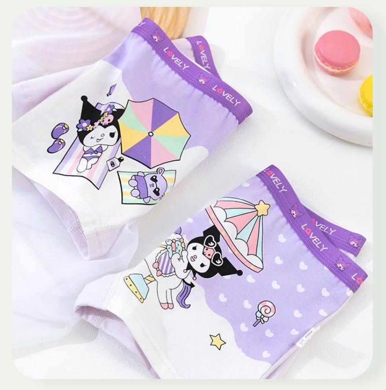 Image of Kids Girls Long Panties Barbie Design Assorted Color Pack of 4 (6 to 8 years)