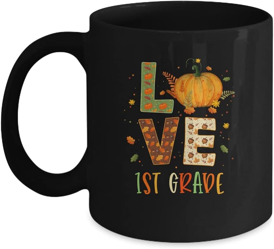 SNV Love First Grade Happy Fall Thanksgiving Printed Ceramic Tea/Coffee Mug (325ml)-14723