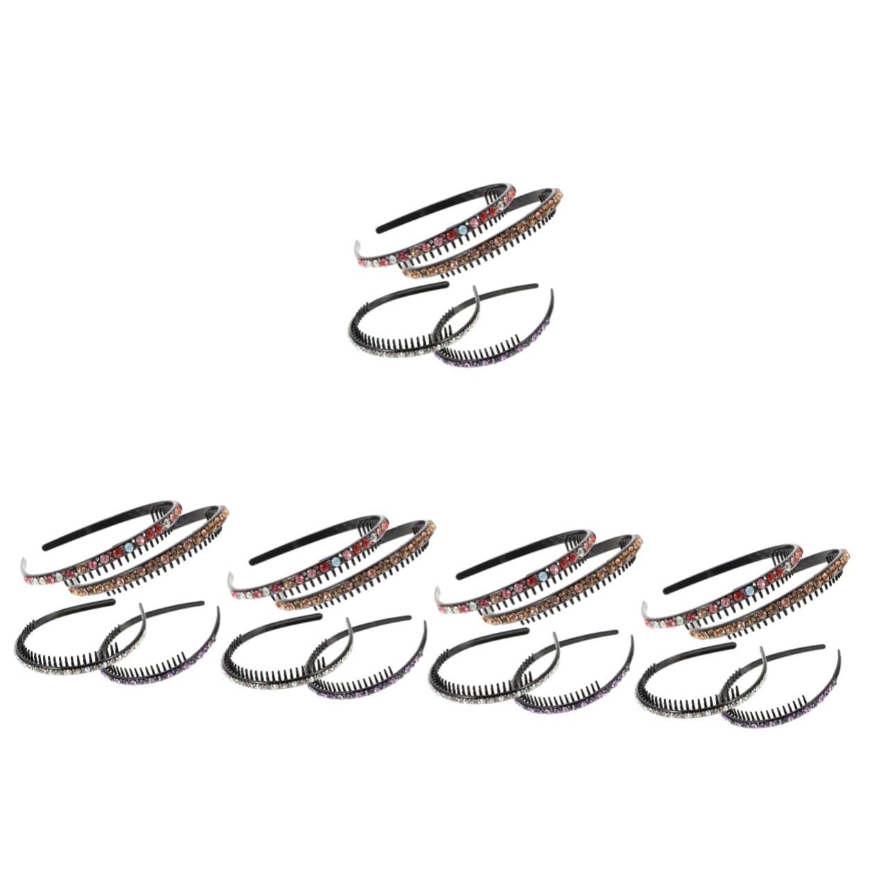 20 pezzi strass dentati per capelli cerchi per capelli per delicata testa sciarpa turbante bandana donna accessorio riutilizzabile per