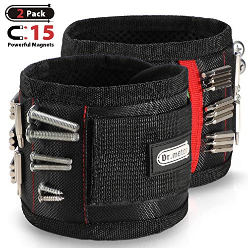 Magnetic Wristbands, Dr.meter 2 Packs of 18.9 Inch Length Magnetic Wrist Bands Tool