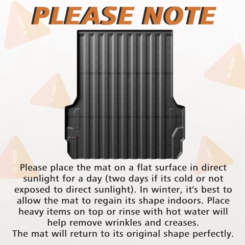 Image of TripleAliners Truck Mat Compatible with 2023-2026 Chevy Colorado /GMC Canyon 5FT Accessories, Truck Bed Mat Heavy Duty Custom Fit All Weather Protection TPE Pickup Liner