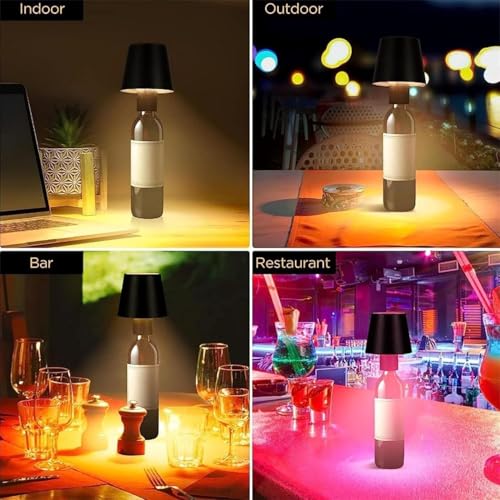 Oddmmo DHAIOSXJA Wireless Bottle Lamp, 2024 New Wireless Wine Bottle Lamp Shade For Christmas, Rechargeable Touch Control Wine Bottle Lights For Liquor Bottles, Led Desk Lamp thumb #4