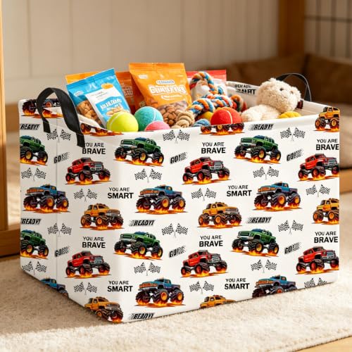 Image of Rectangle Storage Basket,Collapsible Storage Bin,Books Box,Gift Basket(Flame Racing)