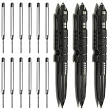 Origin-Joy 3 Pack Tungsten Steel Military Tactical Pen Set, Multifunctional EDC Self Defense Pen With 12 Ballpoint Refills