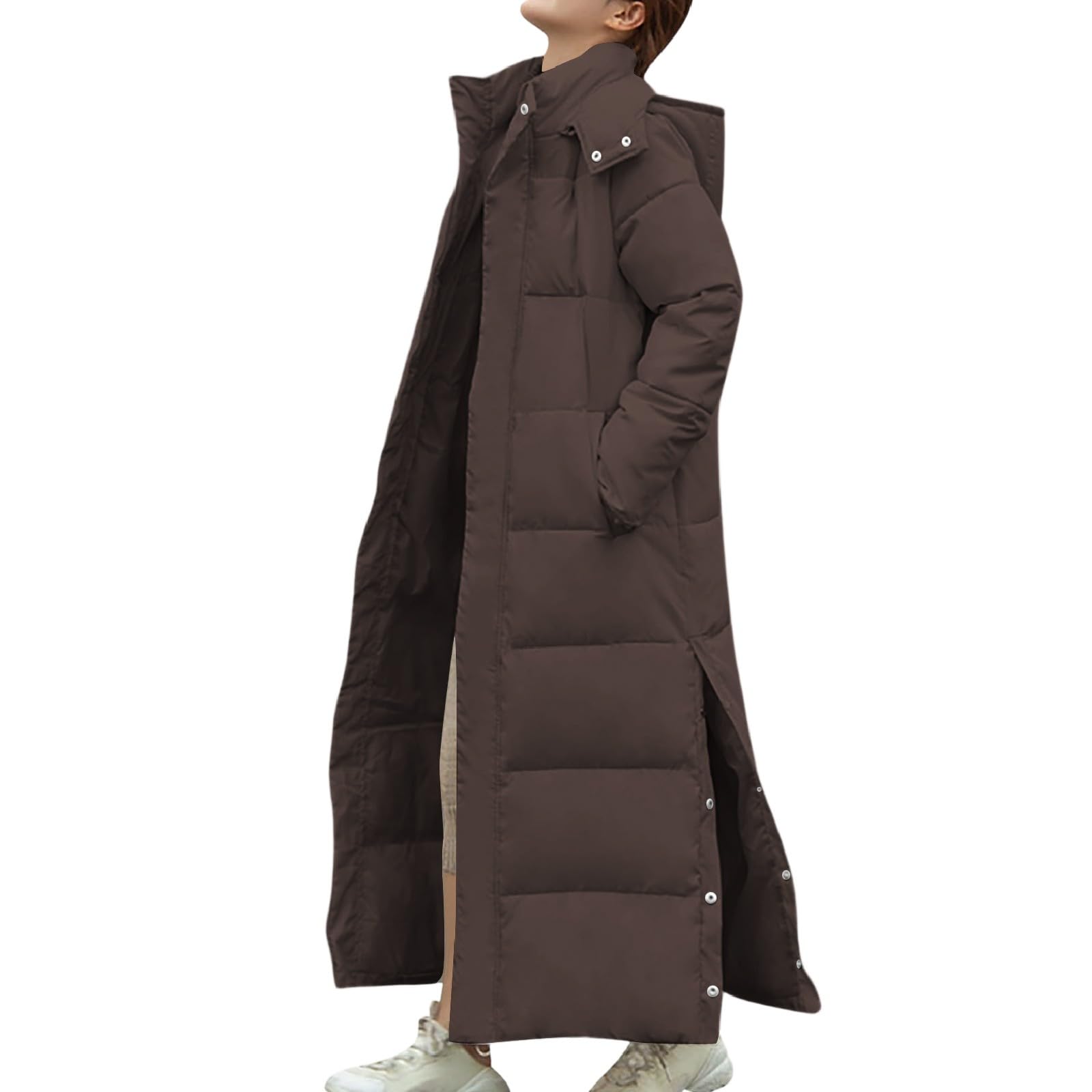 Doudoune Femme Hiver Chaude Longue avec Capuche Manteau Matelassé