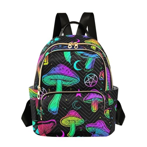 NVSGHS Mushroom Backpack Purse For Women Lightweight Travel Shoulder Bag Daily Mini Backpack