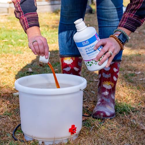 Chicken E-lixir – Natural Daily Chicken Supplement with Organic Oregano Essential Oils, Vitamins & Electrolytes for Backyard Chickens (32 oz. Bottle)