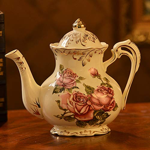 Taza De Café Set Inglés Taza De Té De La Tarde Taza De Té Negro Taza De Té Europeo Taza De Cerámica Plato De Taza De Hogar Con Elegante Taza De Agua Cafetera Queen Rose