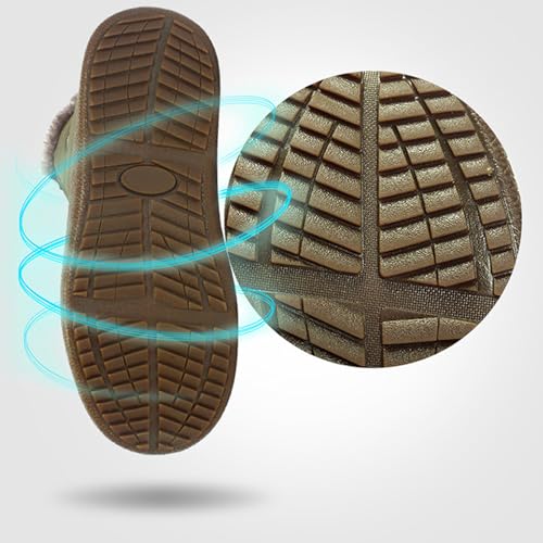 Men's Winter Warm Snow Booties,Thick Warm Slip On Cotton Shoes Anti-Slip Water Resistant Fully Fur Lined Winter Outdoor Casual Classic Flat Sole Walking Ankle Boots3