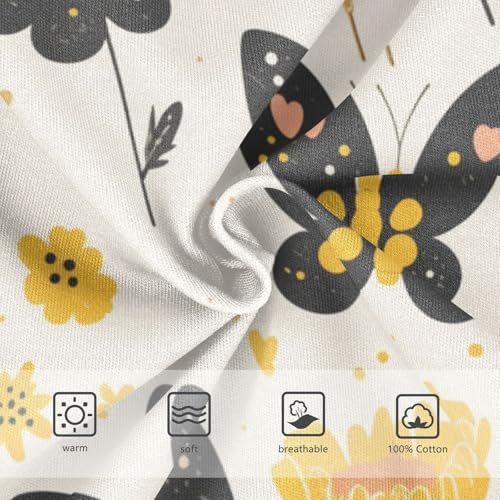 Butterflies Dandelions Pattern Butterflies Gold Boys Toddler Pure Cotton Kids Underwear Breathable Undies3