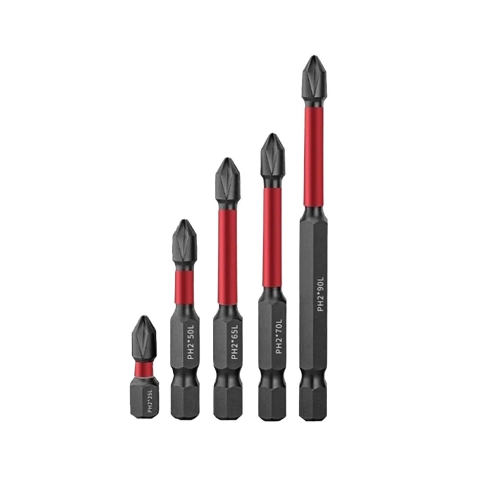 UAYPLMBI 25/50/65/70/90mm Set Anti-Shock Batch Head Non-Slip Impact Bits Cross Screwdriver