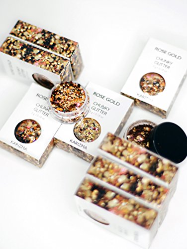Rose Gold Chunky Glitter ✮ KARIZMA BEAUTY ✮ Festival Glitter Cosmetic Face Body Hair Nails - Thumbnail 6