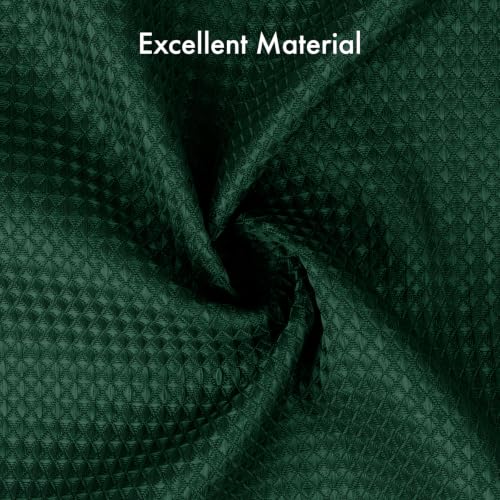 Image of AmazerBath Dark Green Shower Curtain Waffle Textured, Deep Green Shower Curtain Fabric Thick Heavy Duty 240GSM, Hotel Quality Bathroom Shower Curtains, Premium Polyester, 72 x 72 Inches