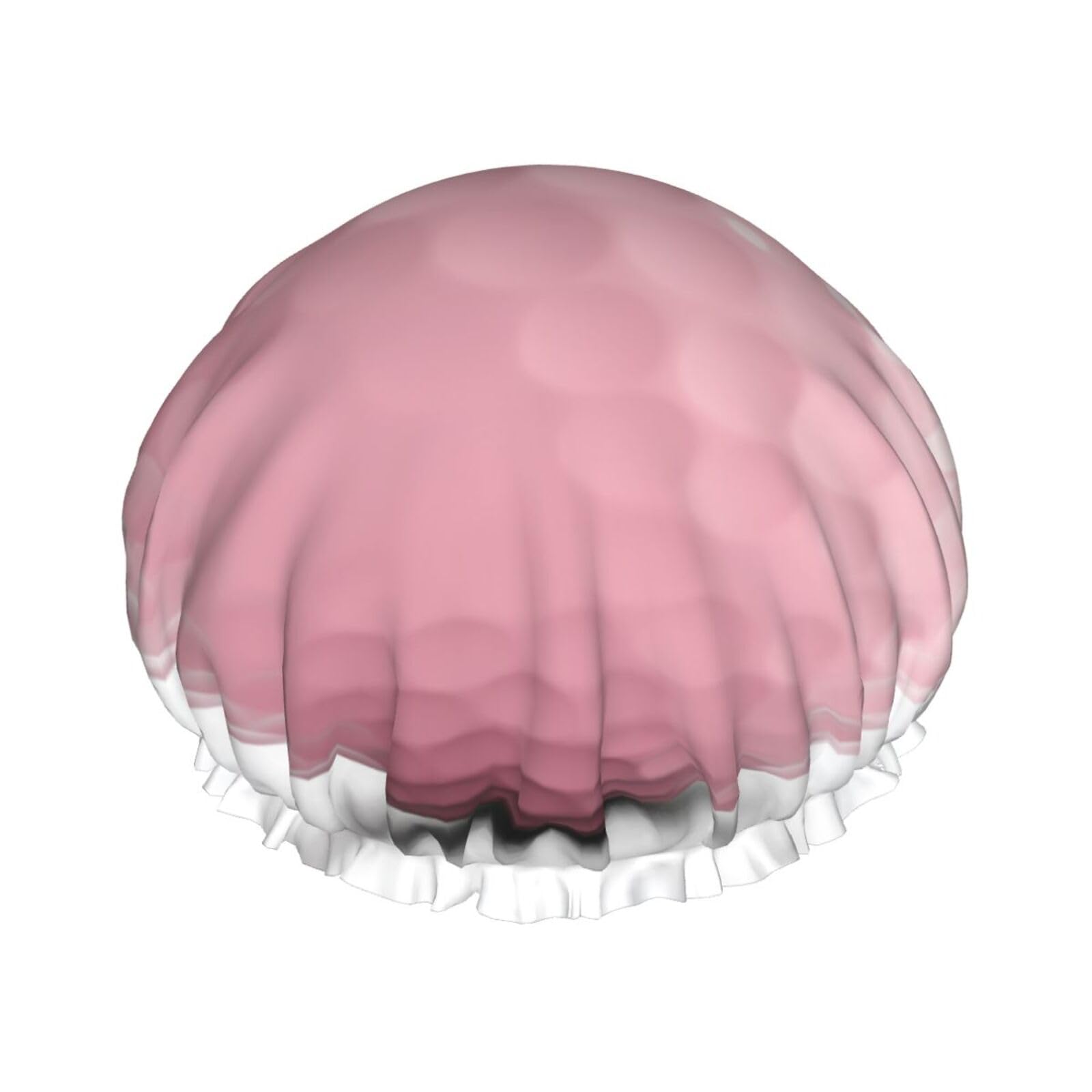 Light Pink Golf Ball Shower Cap For Women Double Layer Lined Reusable Waterproof Bathing Shower Hat For All Hair