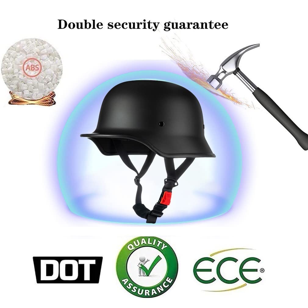 Halbschalenhelm Deutsche Halbhelm Motorradhelm ECE-Zertifiziert | Rollerhelm Jethelm Moped Helm Motorrad-Roller StraßEnmoped Halbhelm Unisex-Helm/GrößE:M~2XL