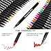 sunacme Dual Brush Art Markers Pen, 48 Colors Artist Marker Pens for Adult Coloring Books, Colored Brush Fineliner Pens for Drawing Sketching Coloring Book Journaling