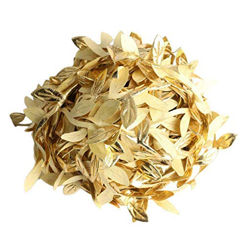 Supkeyer - Nastro in raso con foglie di oro da 20