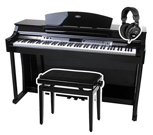Classic Cantabile DP-60 Piano numérique en noir SET avec banquette et casque