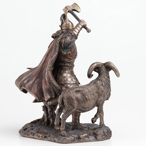 Escultura Perun Dios Eslavo del Trueno Bronce Resina 8.62 in miniatura 6