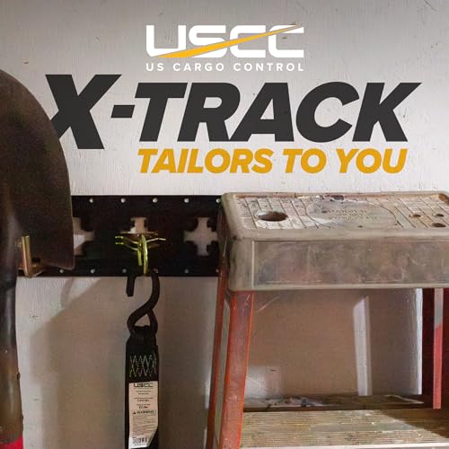 Image of US Cargo Control X Track Rails (2-Pack), 2 FT Black X-Track Rail for Trailers, Pickup Trucks, Garages, and Sheds - Use with E-Track Straps for Vertical and Horizontal Alignment
