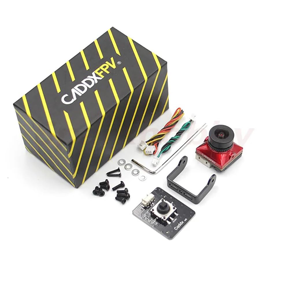 SPARKHOBBY Ratel 2 1200TVL FPV Camera 1/1.8'' Starlight 165 FOV 2.1mm NTSC/PAL 16:9/4:3 for Caddx Switchable 19 * 19mm Super WDR for FPV Racing (Ratel v2 red)
