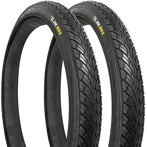Zol BMX Wire Bike Bicycle Tire 20x1.75C G5001 Black (2X Units) Cover