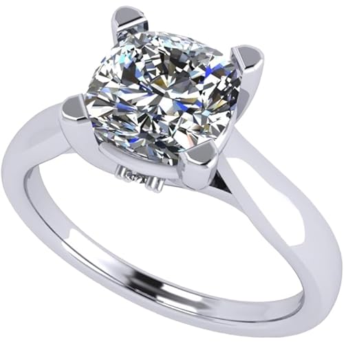 NANA Jewels 1to4ct Simulated Diamond Engagement ring Round-Princess-Cushion-Asscher Solitaire Lucita Cz & Silver
