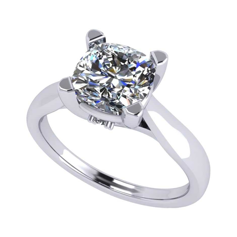 NANA Jewels 1to4ct Simulated Diamond Engagement ring Round-Princess-Cushion-Asscher Solitaire Lucita Cz & Silver