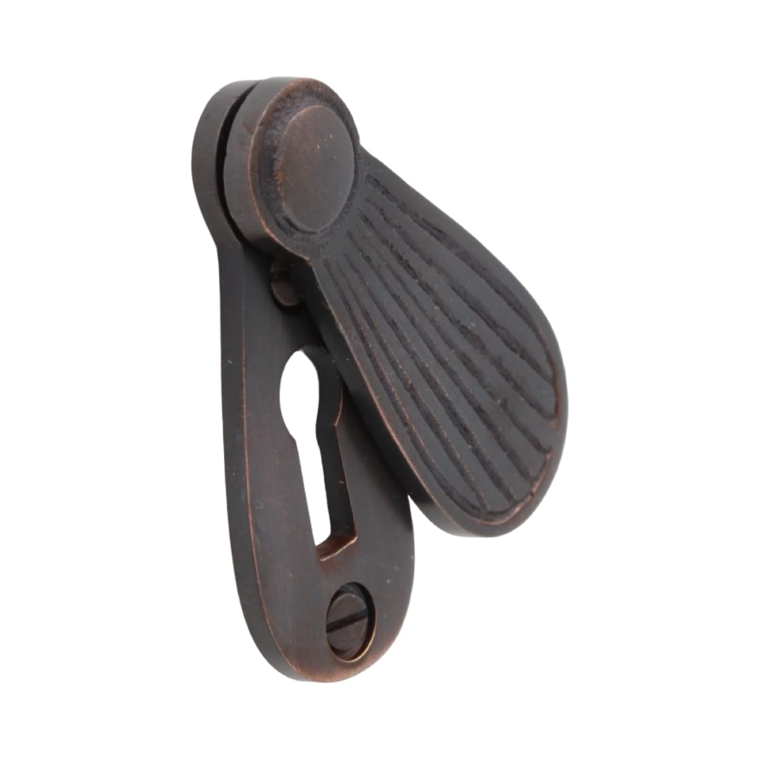 Ribbed Brass Keyhole with Swinging Cover 2 Inch (Bronze)