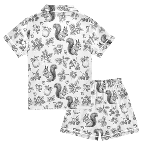 VIGTRO Summer Satin Pajamas Set Silky Button Down Sleepwear Short Sleeve 2 Piece PJ Set Loungewear Size 5-14Y2