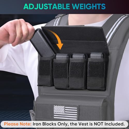 Image of APEXUP Adjustable Weighted Vest Men 20lbs /30lbs /40lbs Weights with Reflective Stripe, Weight Vest Woman Workout Vest for Strength Training Running Walking