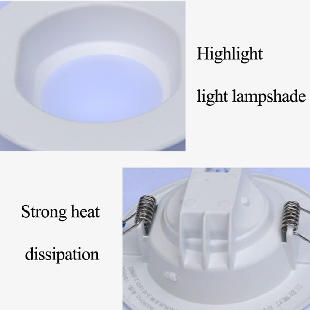 Juego de 10 Luces LED empotradas de Techo, Redondas, Impermeables, IP65, con Deflector, 6 W, 13 W y 20 W, focos Planos para baño, Cocina y Aseo.