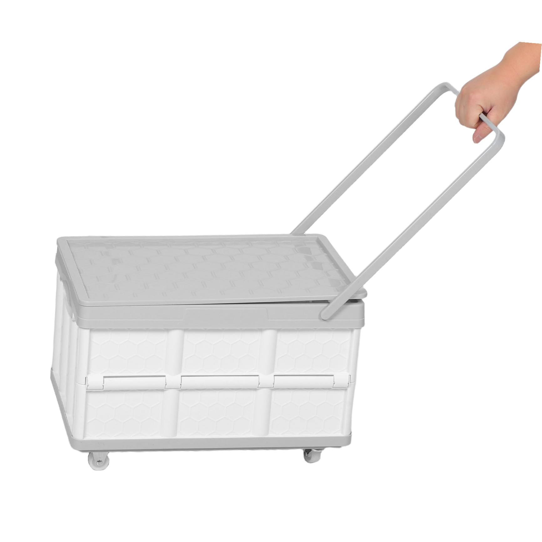 Toddmomy Aufbewahrungsbox mit Rollen aus Kunststoff Faltbar mit Deckel Groß Weiß für Auto Kofferraum und Kleidung Ausziehbare Aufbewahrungsbox