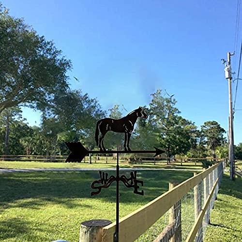 Ydhnb Weathervane Cast Iron Horse Wind Direction Indicator With Roof Mount, Weather Vane Garden Metal Decorations Wind Direction Indicator For Outdoor Roof Farm Yard #TOP4