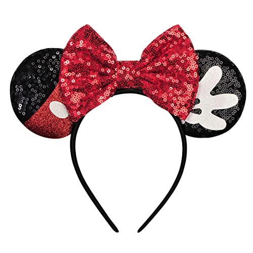 Image of FANYITY Mouse Ears, Sequin Mouse Ears Headband for Girls Women Halloween Birthday Party (Rw)