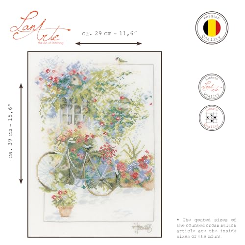 Image of Lanarte - Flowers & Bicycle - Marjolein Bastin Cross-Stitch Kit