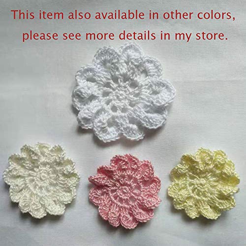 2'' Handmade Crochet Flowers Embellishments Appliques for Crafts, Flower Garland, Clothing, Headbands, Hats, Gift Package Needs, Pack of 20