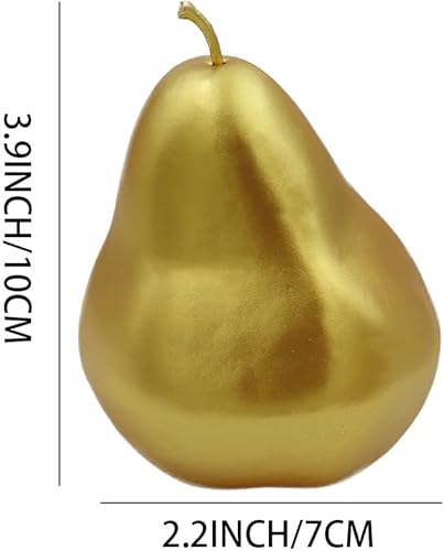 Miniatura 6 de WJboand 6 piezas de frutas falsas artificiales realistas de imitación de pera dorada simulación vacaciones fiesta de cumpleaños exhibición de cesta
