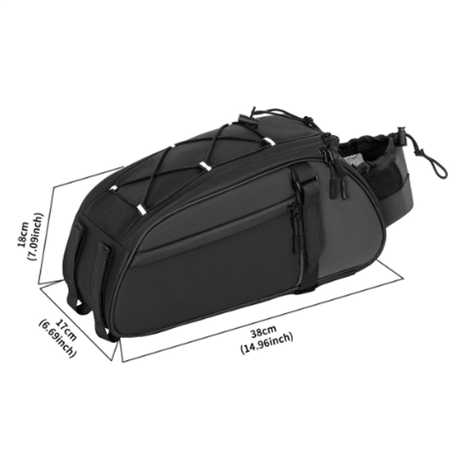 Borsa Posteriore Per Bici Borsa da Portapacchi 8L per Ciclismo | Organizzatore Regolabile per Sella con Tasche per Telefono Chiavi Attrezzi
