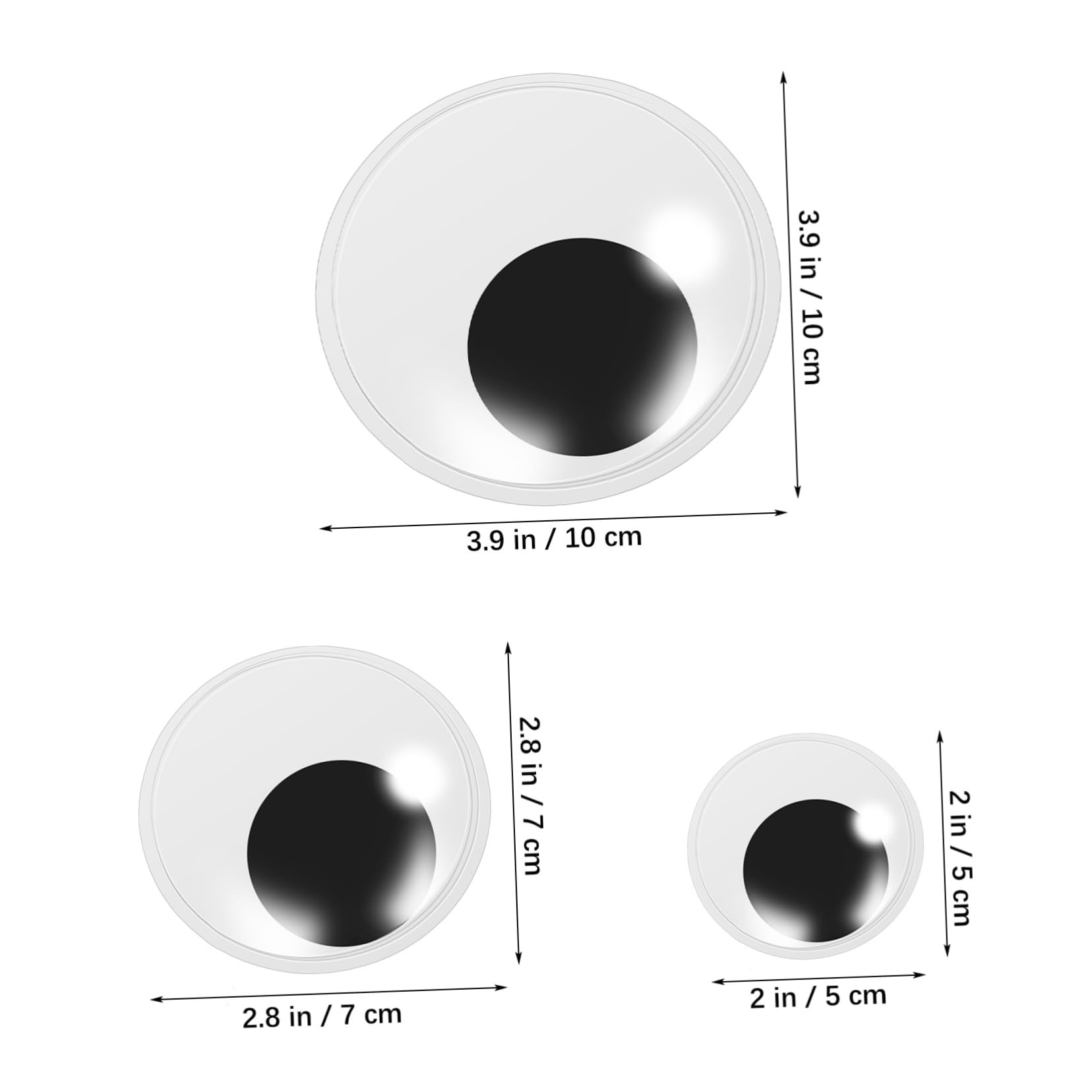 IWOWHERO Wide Range of Colors 6 Pcs Large Eyes Adhesive Craft Eyes for Crochet Plushies Toys