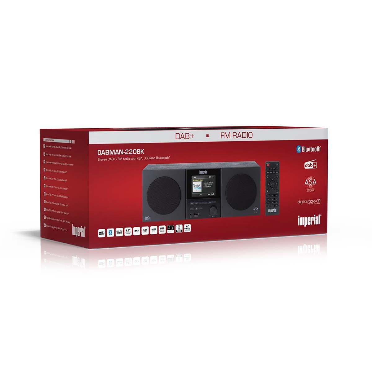 Imperial DABMAN-220BK radio DAB Plus FM – Bluetooth V5.3 – odtwarzanie przez USB i funkcja ładowania – duży kolorowy wyświetlacz TFT – głośnik 2 x 5 W – funkcja budzika – kolor czarny