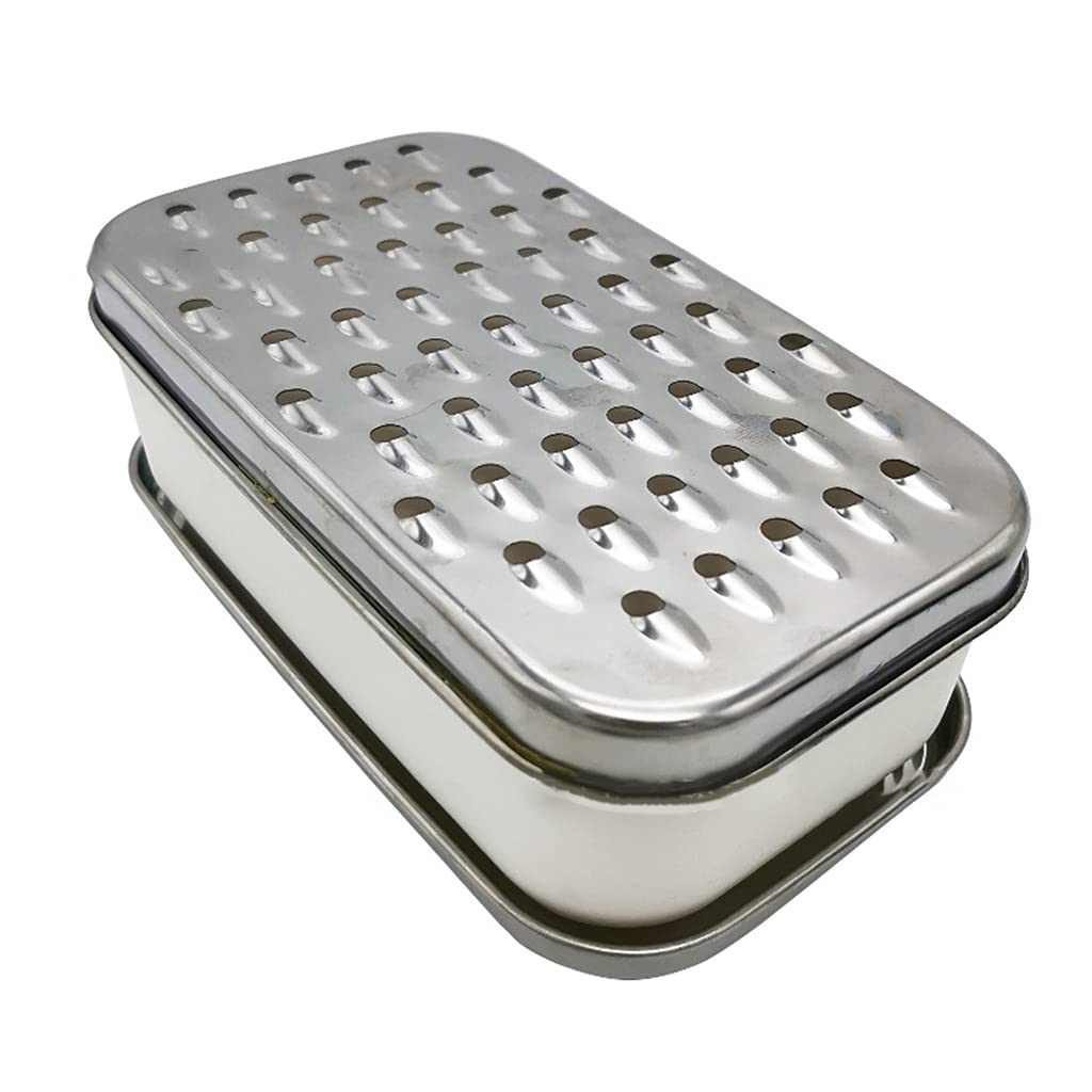 Jazuaiao Sided Cheese Grater with Saver Container Portable Handheld Cheese for Grating Vegetables Grater with Storage Container and Lid