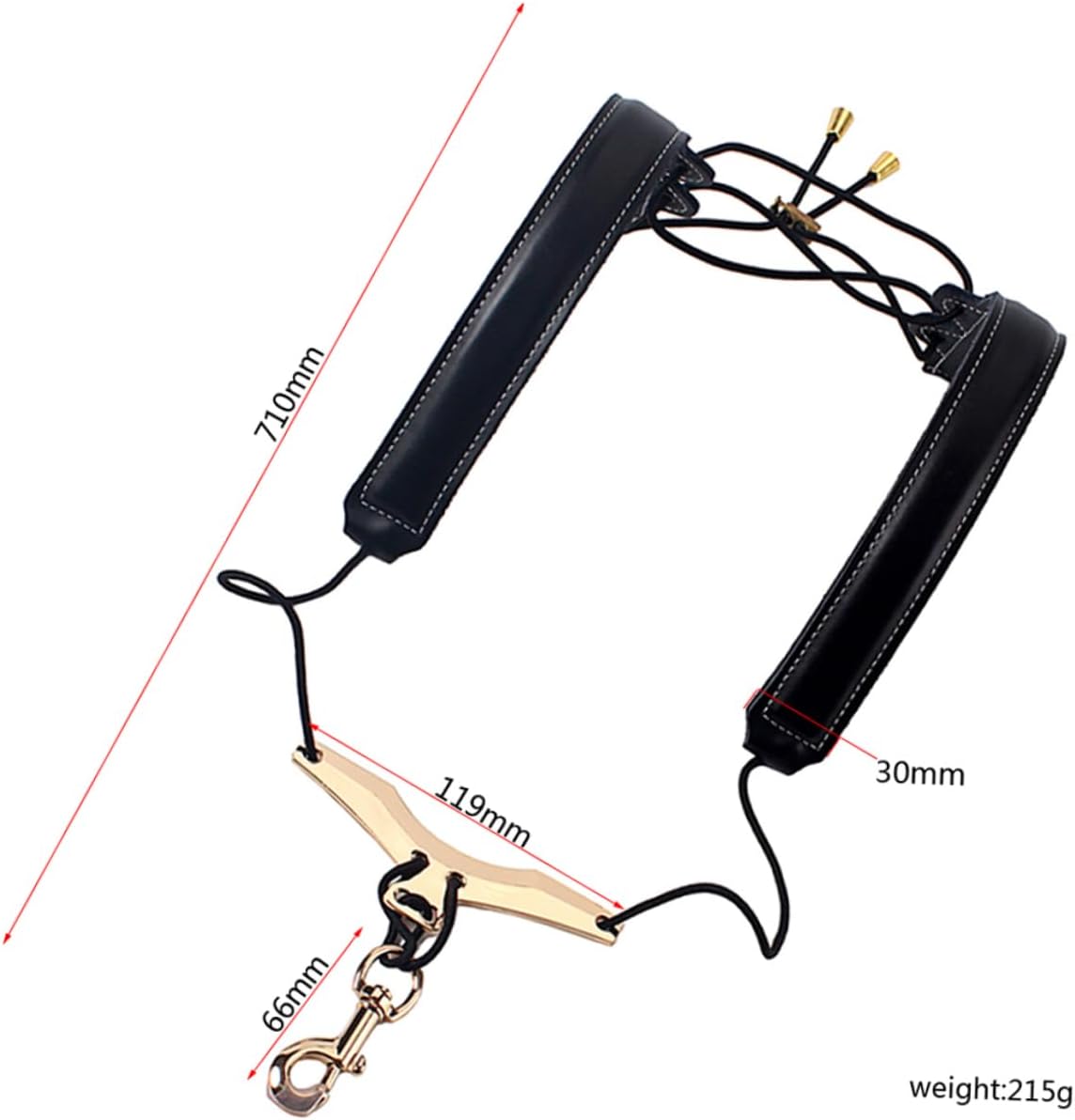 ibasenice Genuine Leather Saxophone Strap Tenor Sax Harness Cowhide Neck Belt Adjustable Length Lightweight