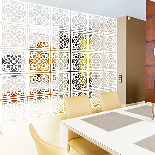 PKEPJ Hanging Room Divider Panels,10 Pieces Wood-Plastic Screen Panels Wall Divider Partition Home Office Decoration (White07)