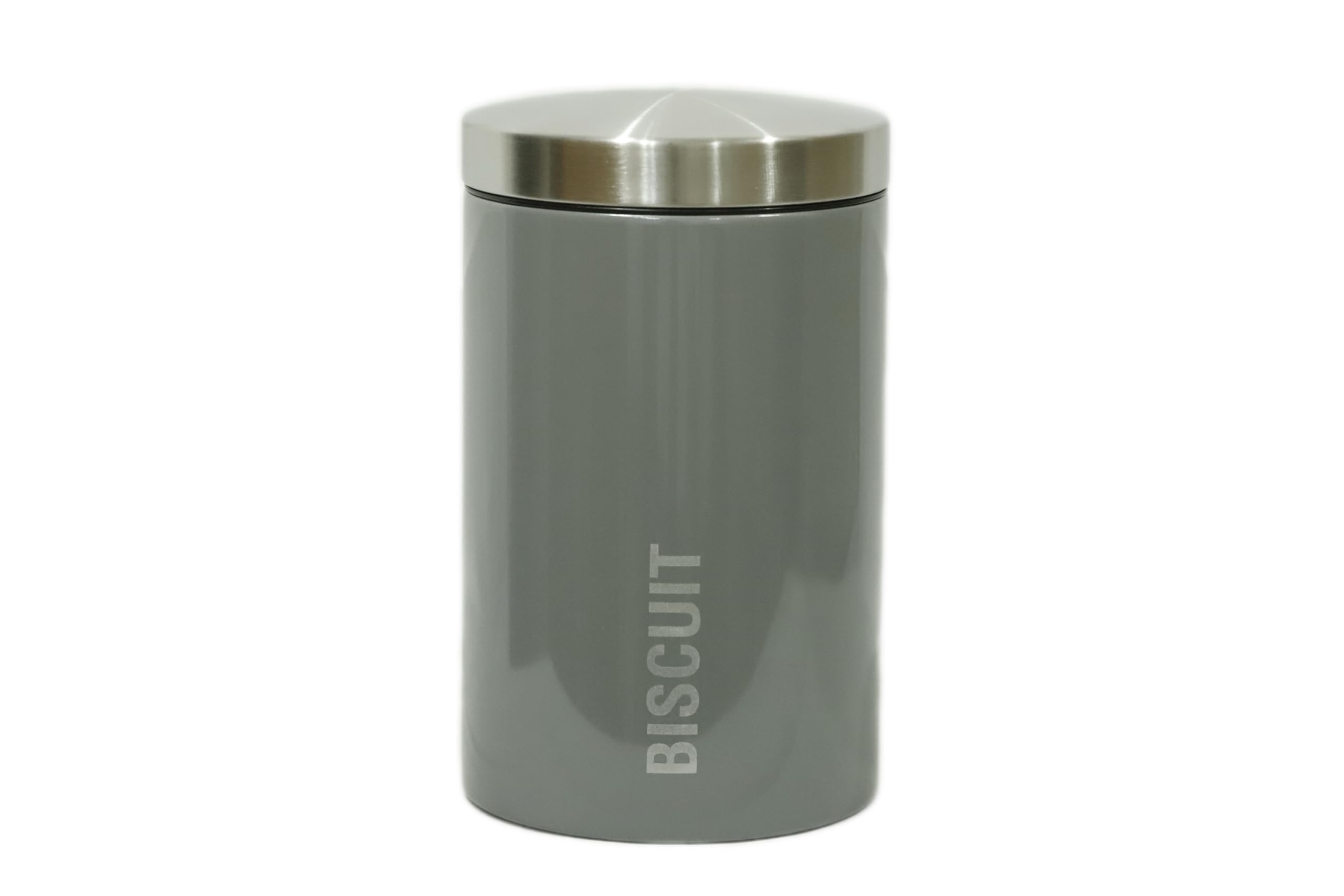 Kabalo Grey Kitchen Large Airtight Biscuit Barrel Jar Cookie And Food Stainless Steel Storage Canister Tin