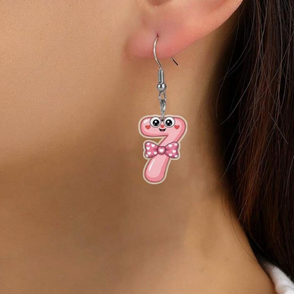 67 Earrings For Women, Asymmetric Cute Cartoon Creative Acrylic Six Seven Meme Number Dangle Earring Funny Personalized Statement Festive Jewelry Gifts - Image 5