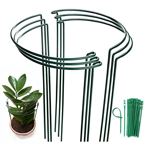 MUAEEOK 6 Pack 30x50cm Plant Support Stakes, Metal Garden Plant Stake, Outdoor Tall Plant Support...