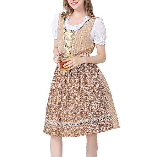 Dirndl pour femme costume de fête de la bière et jupe traditionnelle longue